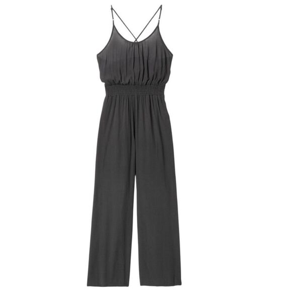 PrAna Fernie Wide Leg Jumpsuit sleeveless black gauze bohemian size‎ M NWT - Picture 3 of 15